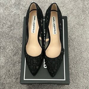 Karl Lagerfeld Black Lace Women's Shoes